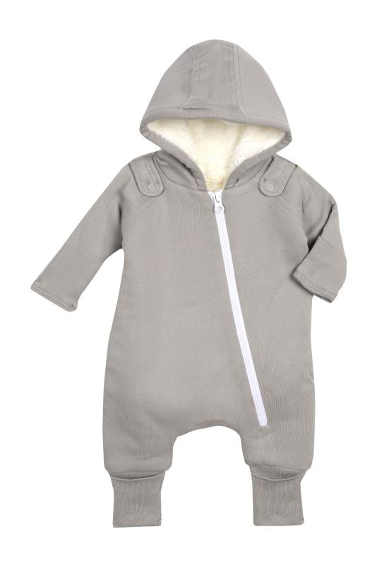 Soft Lined Jumpsuit + Bib - Gray