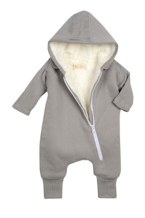 Soft Lined Jumpsuit + Bib - Gray