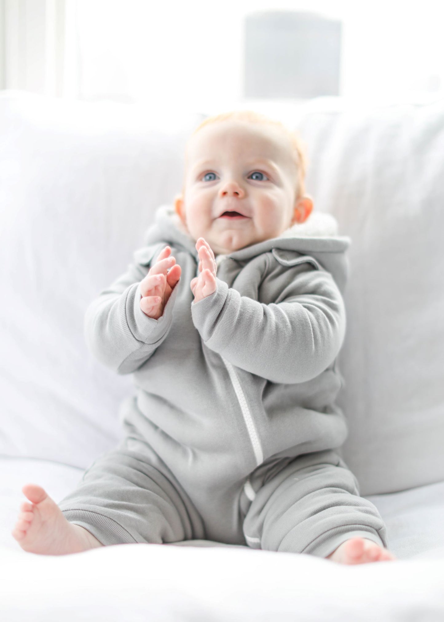 Soft Lined Jumpsuit + Bib - Gray