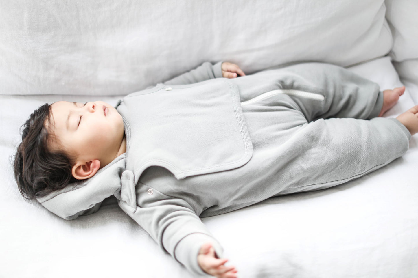 Soft Lined Jumpsuit + Bib - Gray