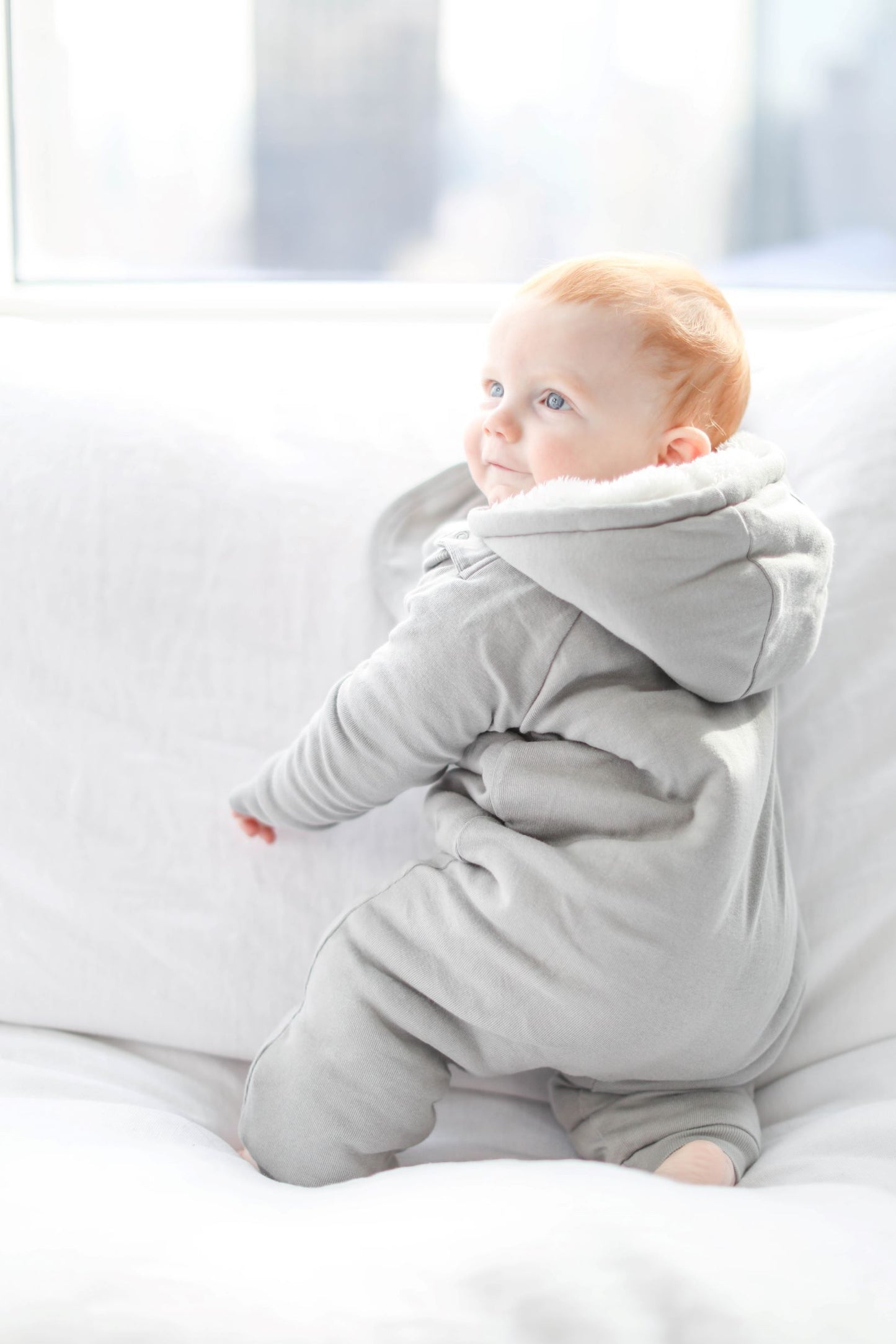 Soft Lined Jumpsuit + Bib - Gray